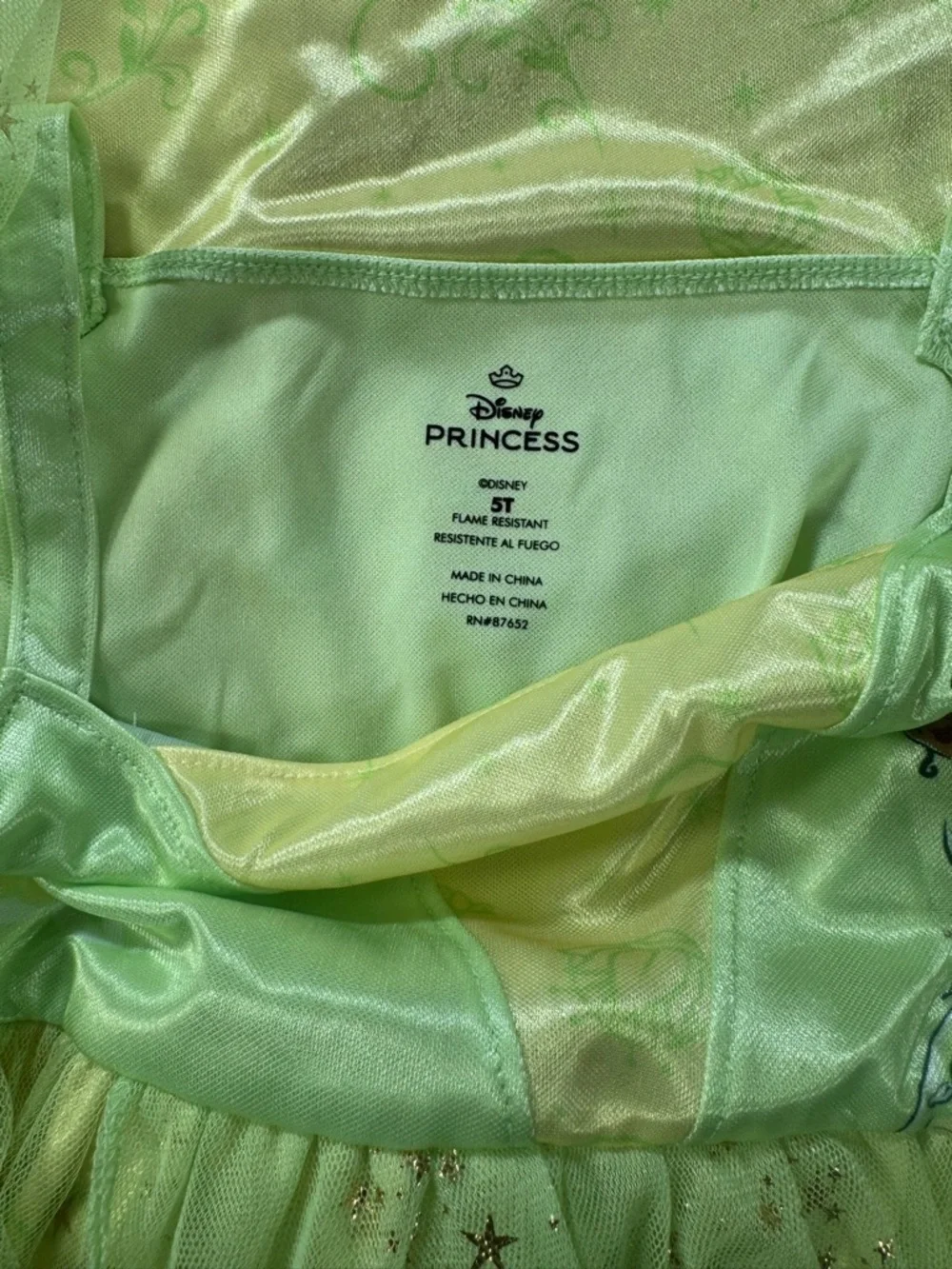 Disney Store Girls Tiana Deluxe Nightgown The Princess & the Frog Green Size 5T - Picture 4 of 6